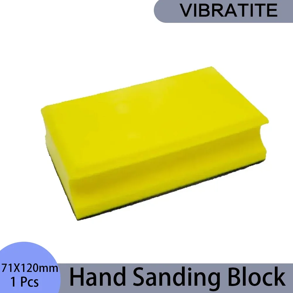 71x120mm Hand Sanding Block 1 Pcs PU Foam Hook and Loop Polishing Pad for Woodworking Furniture Restoration Home and Automotive
