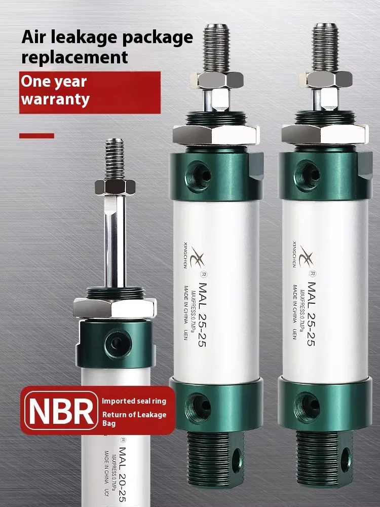 Xingchen Silinder Mini Aloi Aluminium Pneumatik MAL16/20/25/32/40*25*50S Silinder Pena Aksi Ganda