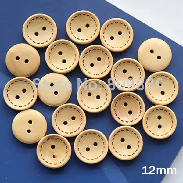 30pcs/lot Size:11.5-20mm Natural Color 2-holes Wood Buttons Wooden Button for Clothings Scrapbooking (SS-61-2)
