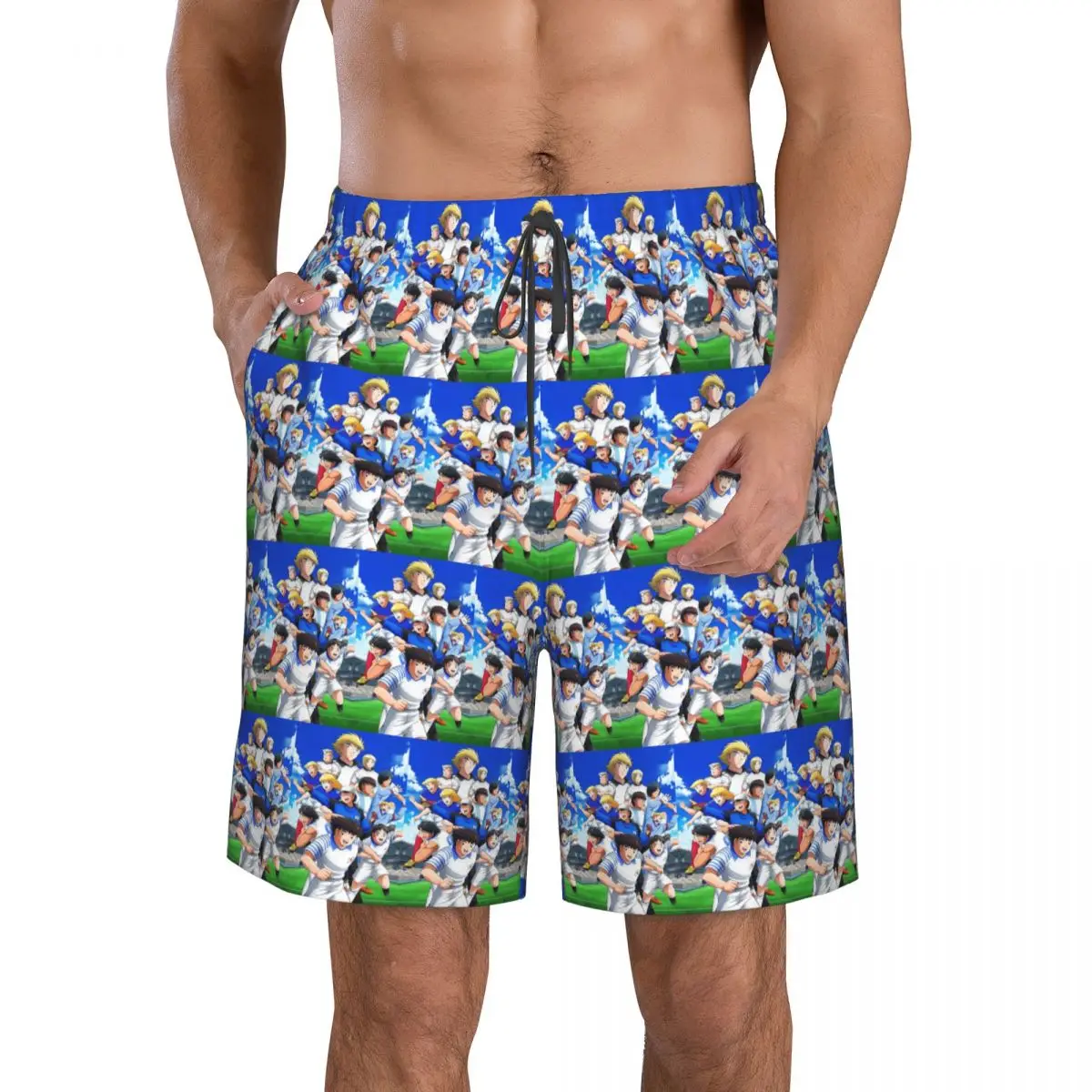 Captains Tsubasas Japan Football Anime Trunks Beach Board Shorts Casual Quick Dry Swim Summer Men Pants