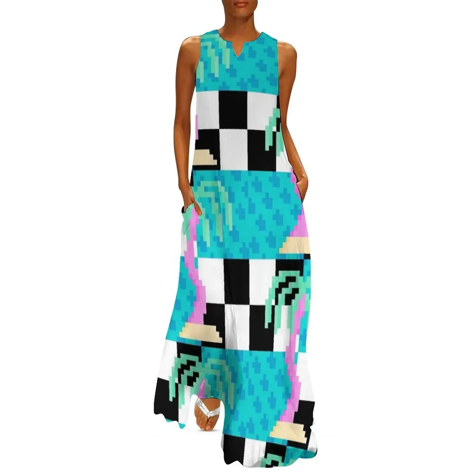

Miami Vice Long Dress dresses korean style women party dresses evening dress Woman clothing Dress