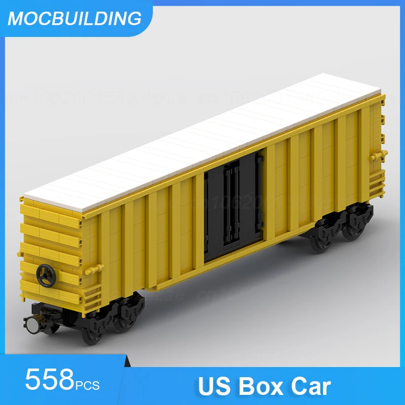 MOC Building Blocks US Box Car & Tank Car Model DIY Assemble Bricks Train Transportation Creative Collection Display Toys Gifts