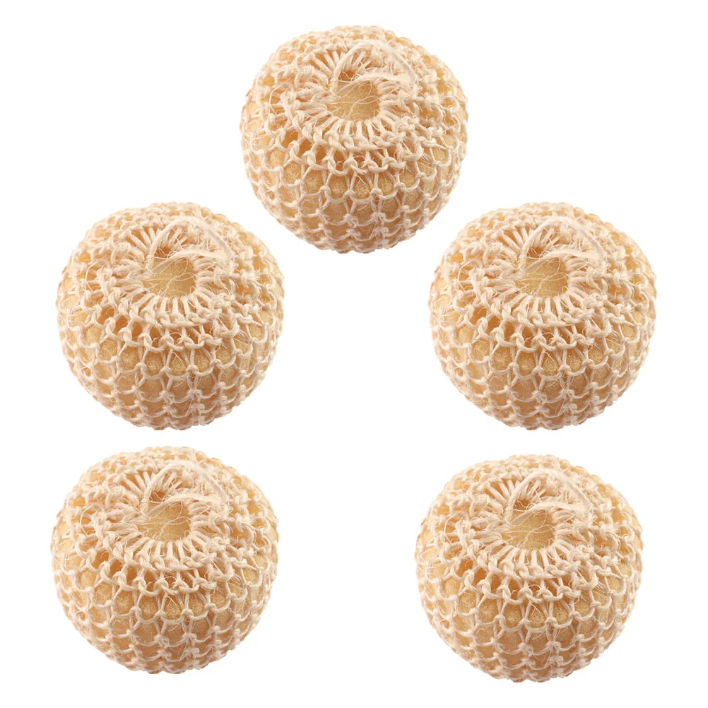 

5 Pcs Bath Ball Sponge Scrubber Wipe Sisal Balls Body Clean Exfoliating Set Easy to Use Sponges