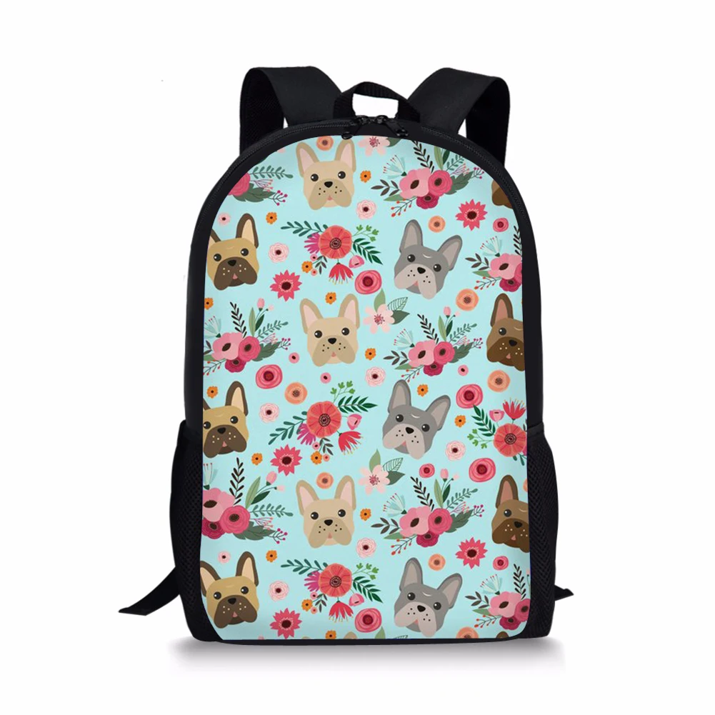 16 "Cartoon Bulldog stampa 3D zaino per bambini per adolescenti ragazzi ragazze borse da scuola borsa a tracolla zaino per bambini Mochila Escolar