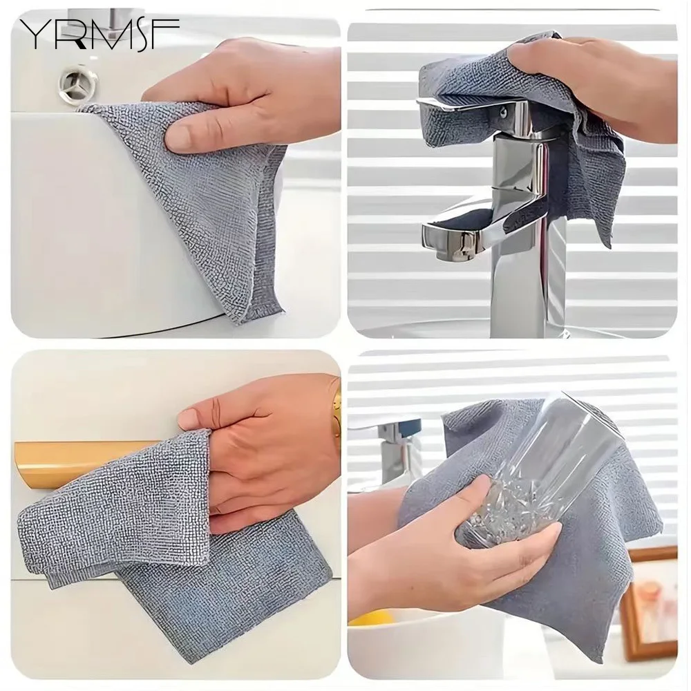 30x30cm Microfiber Cleaning Cloth Reusable Fast Drying Hand Tear Rag Household Disposable Cleaning Towels Kitchen Accessories