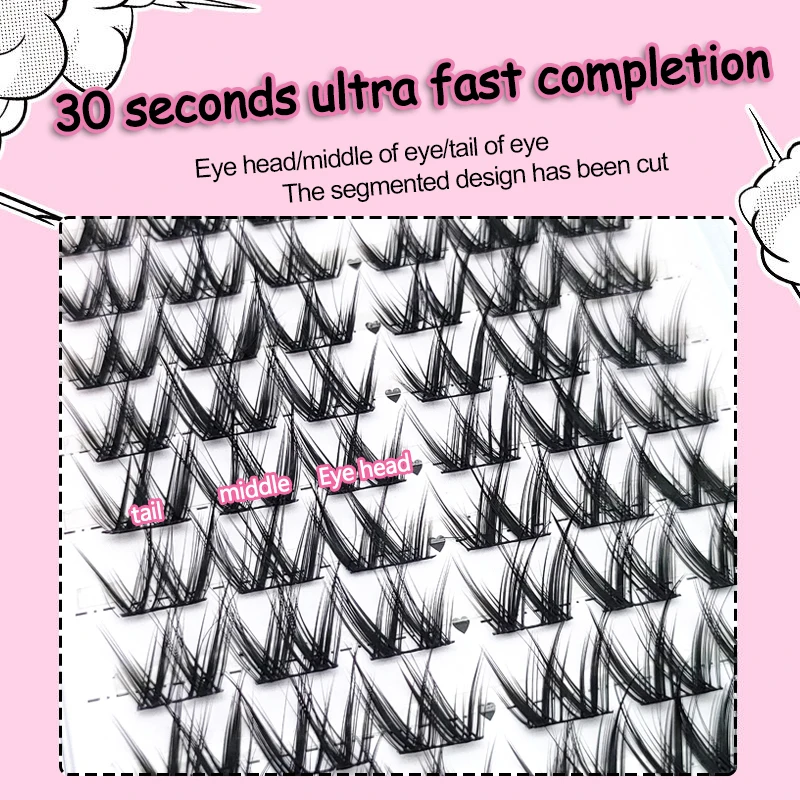 W-shaped lash clusters Natural Eyelash extensions Wholesale Eyelash DIY Makeup Individual False Eyelashes Cosmetics Anime Lashes