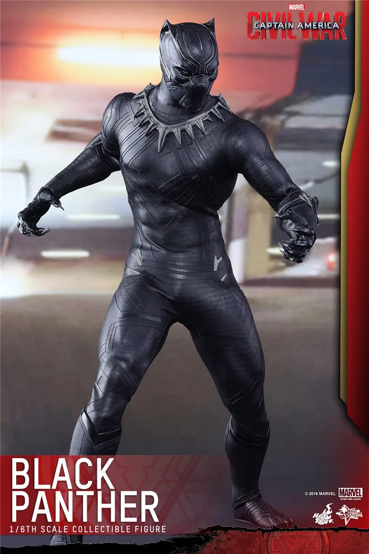 Original Hot Toys Black Panther Action Figure 1/6 Captain America Civil War Anime Figurine T'Chaka HT MMS363 Statue Collection