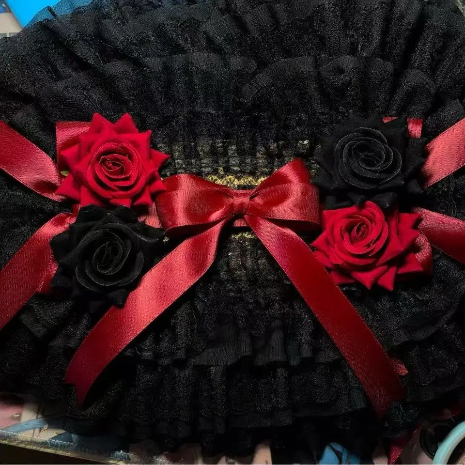 Original Black Bonnet Lolita Hat, Chinese & Western Style BNT, Handmade Gothic Style Large Brim Cosplay Accessories