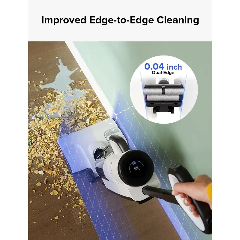 roborock Dyad Pro เครื่องดูดฝุ่นเปียกแห้งพร้อมลูกกลิ้งคู่, ไม้ถูพื้นดูดฝุ่นไร้สาย All in One, ระบบทําความสะอาดตัวเองและอบแห้ง