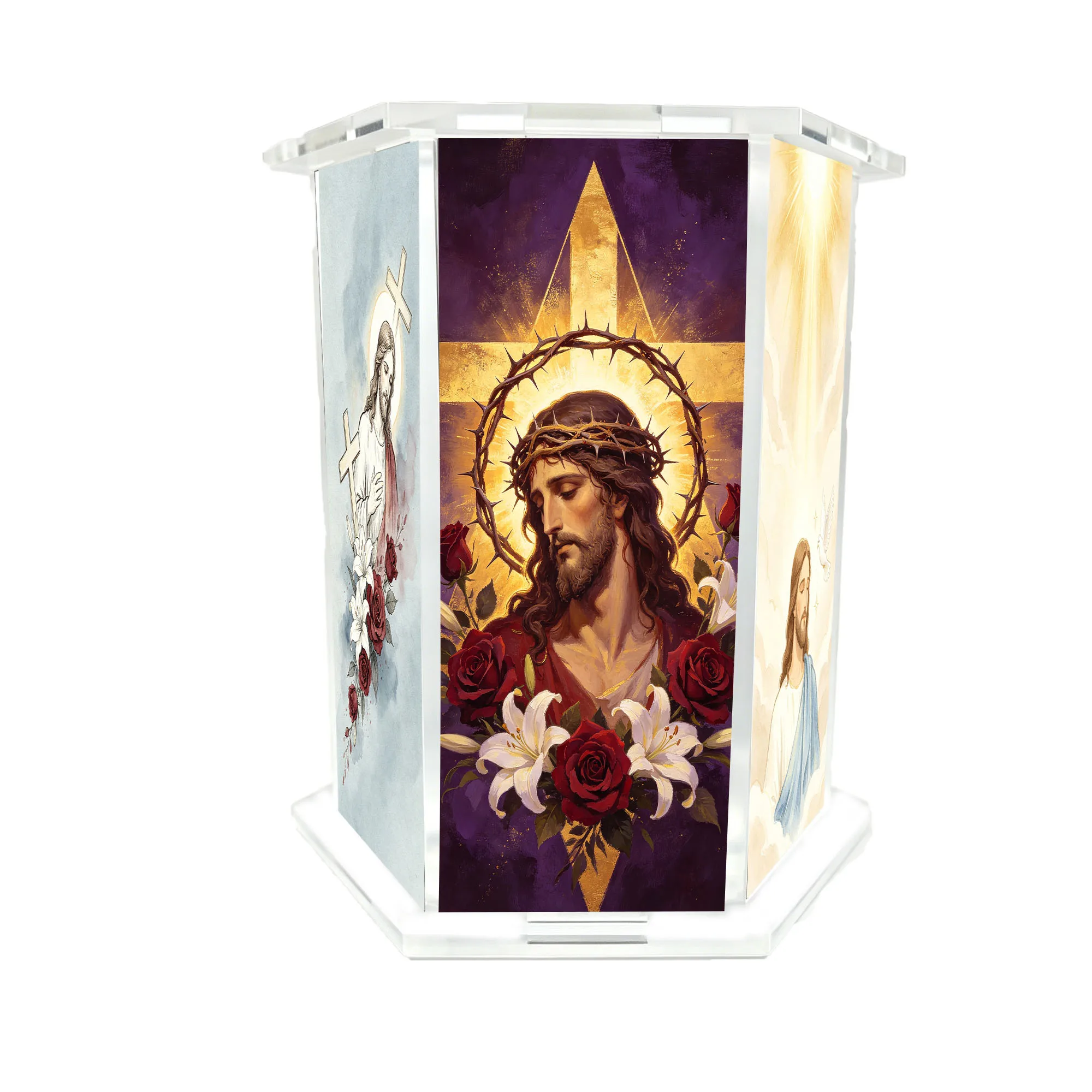 Colored window thorns Jesus pattern pious religious theme desktop stationery pen holder