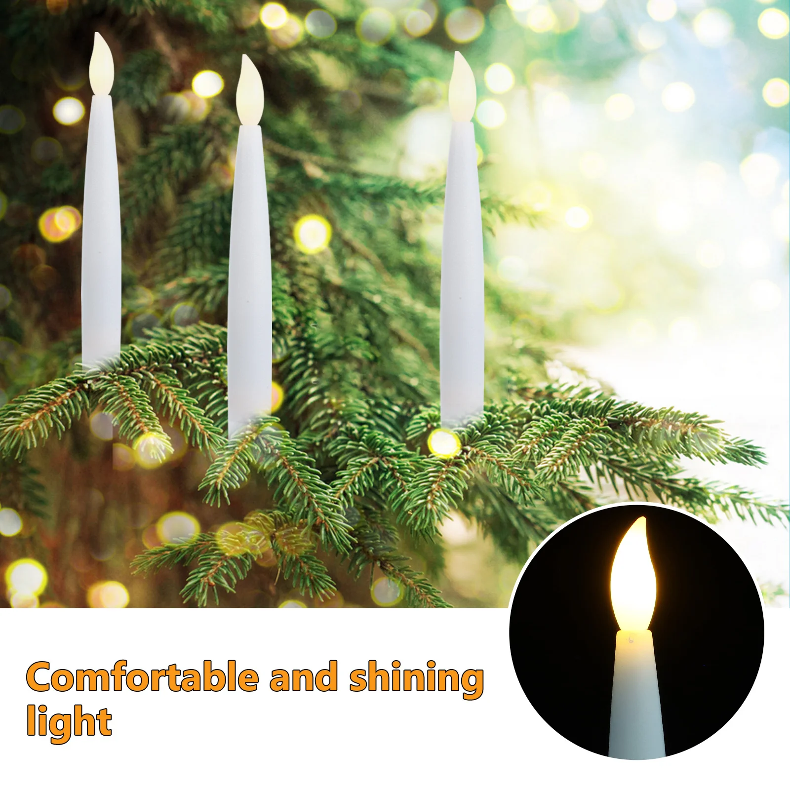 12Sets LED Christmas Tree Set Warm White Clip on Candles Holiday Seasonal Decorations Flickering Flameless Lights