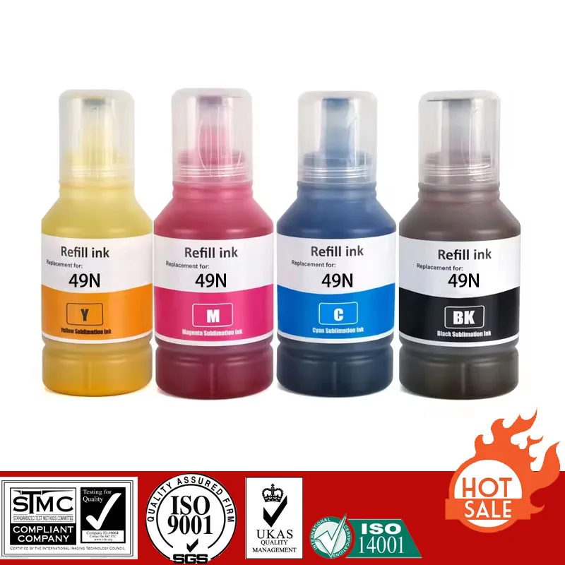 Recambio de tinta de sublimación Compatible, tinta de transferencia térmica para impresora T-49N T49N, Epson SureColor F170/F570