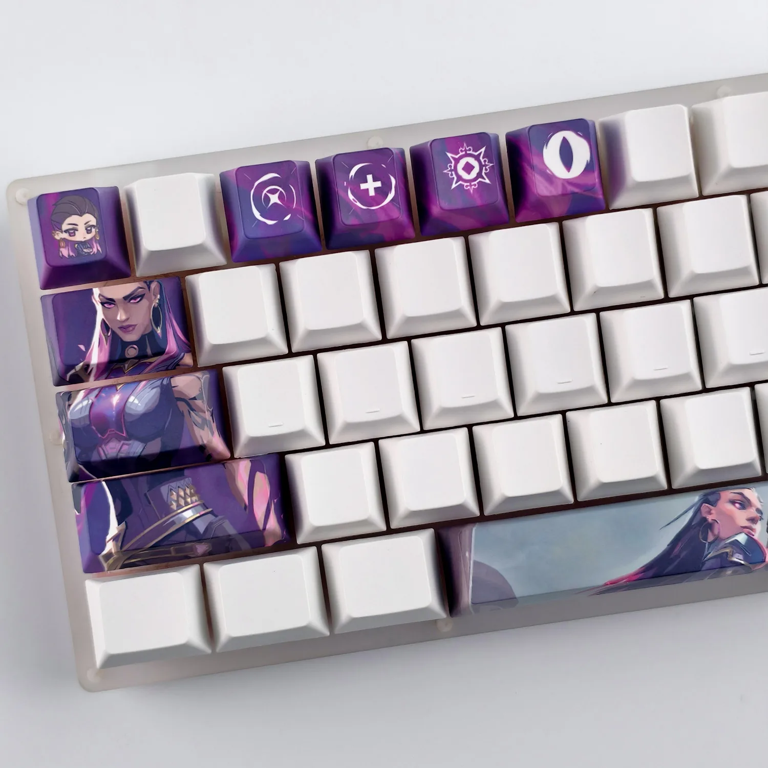 MAIMOOO Valorant Reyna Keycaps 12Keys Cherry Profile PBT Thermal Sublimation Custom Anime Game Keycap for Mechanical Keyboard