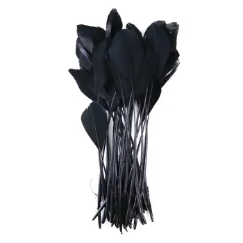 50 ks přírodních černých husích pštrosích peří na výrobu šperků, náušnic, lapače snů, dekorací, řemesel, chocholatých doplňků 6 nejlepší prodej velké pštrosí peří - №5
