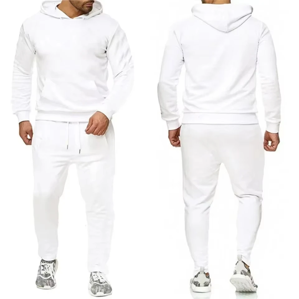 Eco-Friendly Soft 2025 Winter Men's Tracksuit Set Long Sleeve Pullover Jogging Pants 2pcs Running Fitness Suits Sportswear Male