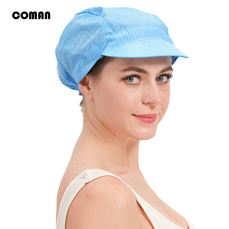 Anti static dust-free small work cap Food processing, Scientifically researched unisex repeatedly cleaned Anti static work cap
