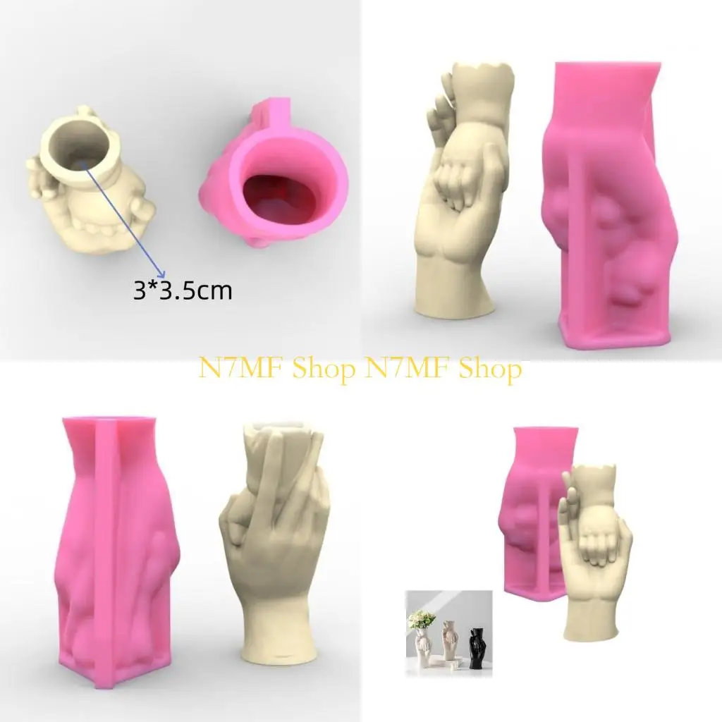

N7MF Flexible Crafting Moulds Hands Unique Silicone Craft Moulds for Vase