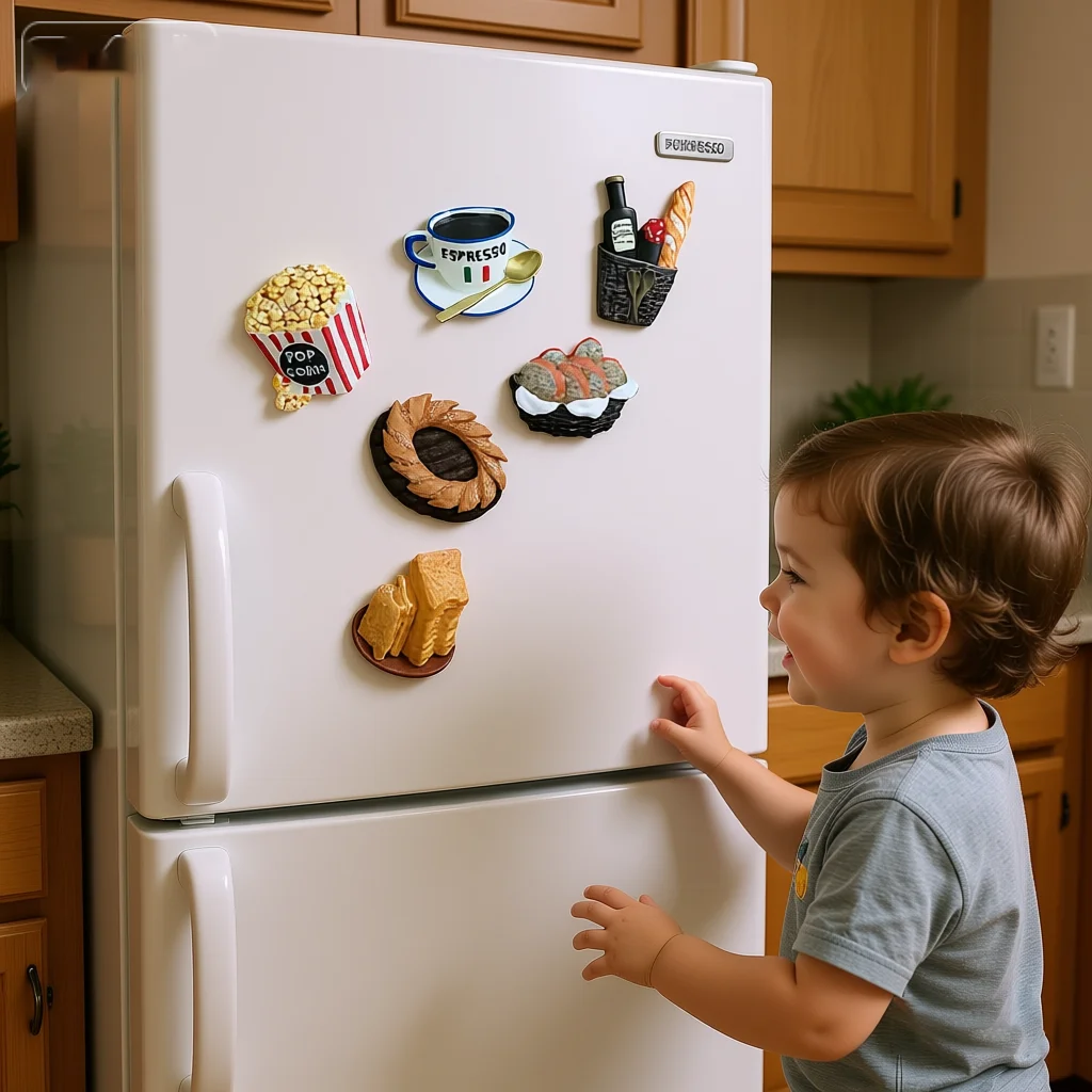 

2pcs Cute 3D Lifelike Bread and Food Refrigerator Magnets Creative Fridge Photo Message Magnet Decorative