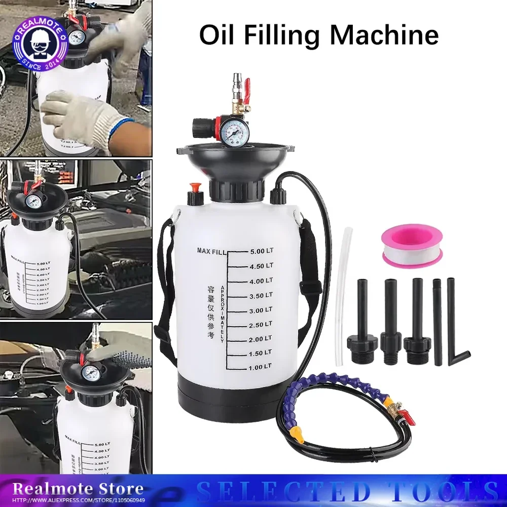 

Емкость 5 л, 1000PSI, высокая выходная масленка под давлением, ручная машина для наполнения масла в коробке передач, быстрозаправочная масленка, ручной инструмент для