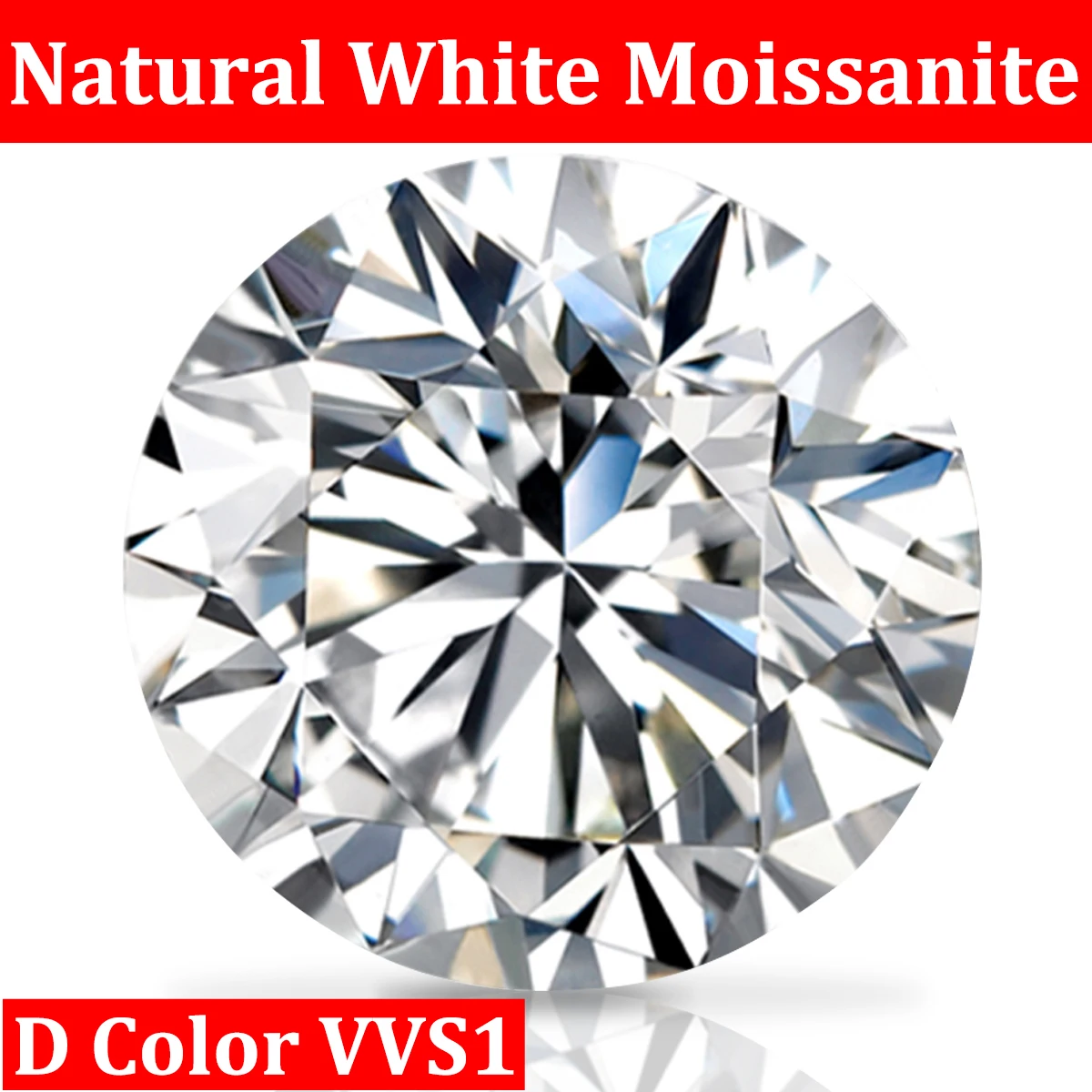 Pierre Moissanite certifiée de couleur D blanche naturelle, pierres précieuses en vrac GRA gravées avec Code D couleur VVS1, Test de diamant à coupe ronde