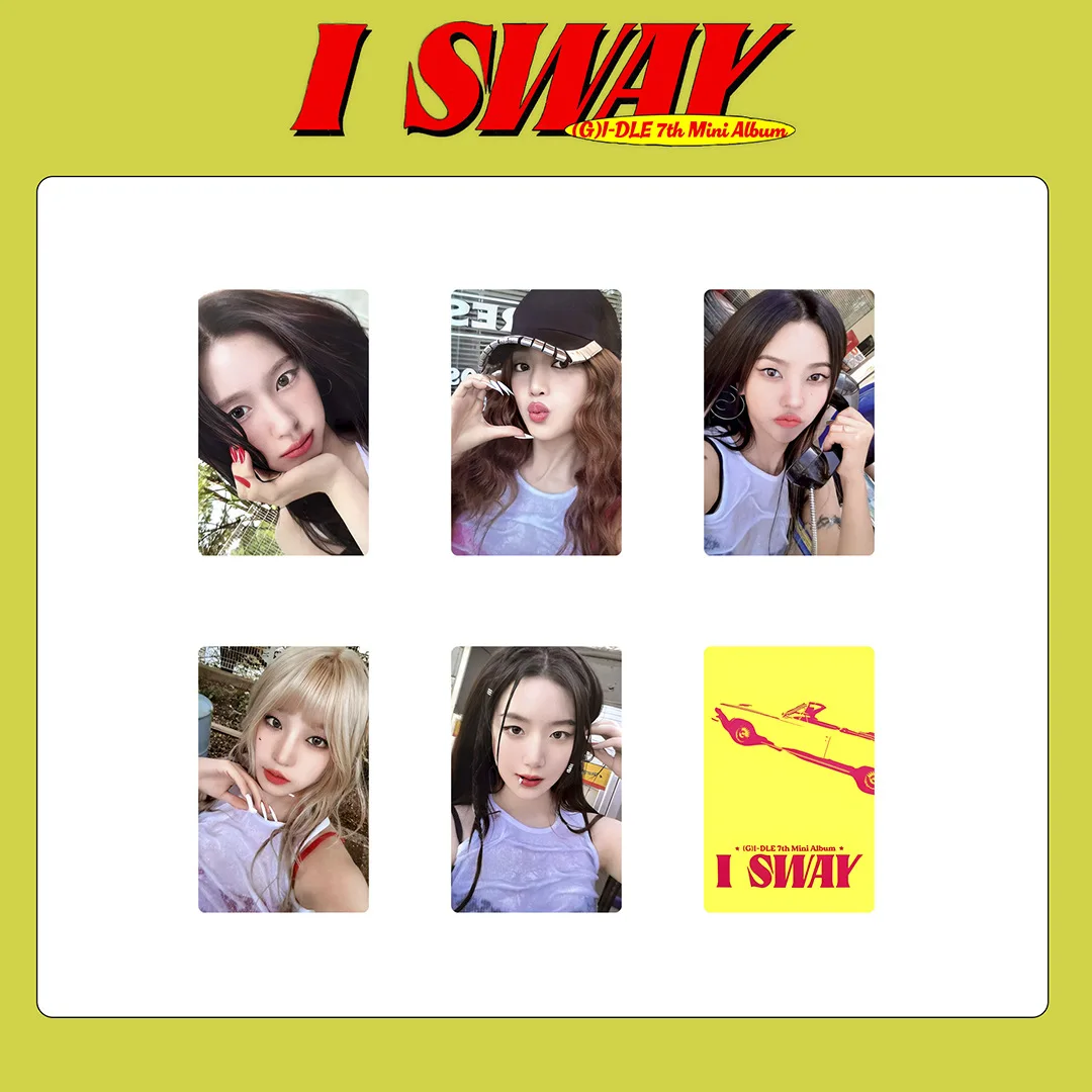 5Pcs/Set KPOP (G)I-DLE I SWAY Album New Photocards Soyeon Miyeon Shuhua YUQI MINNIE Wind Wave Ver Selfie Lomo Cards Fans Gifts