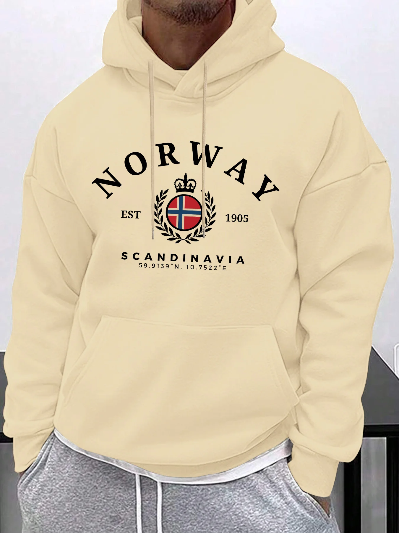 الخريف الشتاء الكبار الرجال "النرويجية الاسكندنافية" قبعة عادية الرباط جيب الصوف مريحة لينة الدافئة موضة البلوز #3