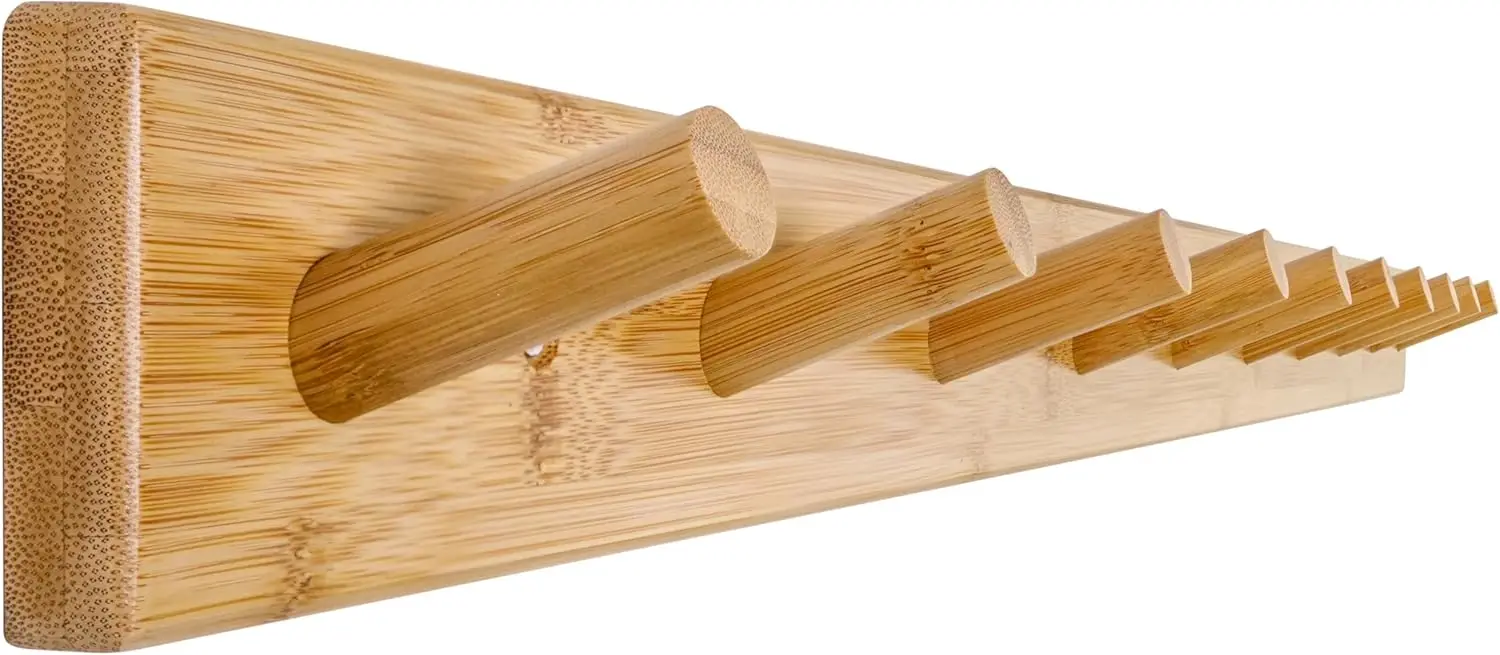 

Wall Mounted Coat Rack with 10 Hooks, 38 Inch Long, Natural Bamboo for Hanging Clothes and Hats