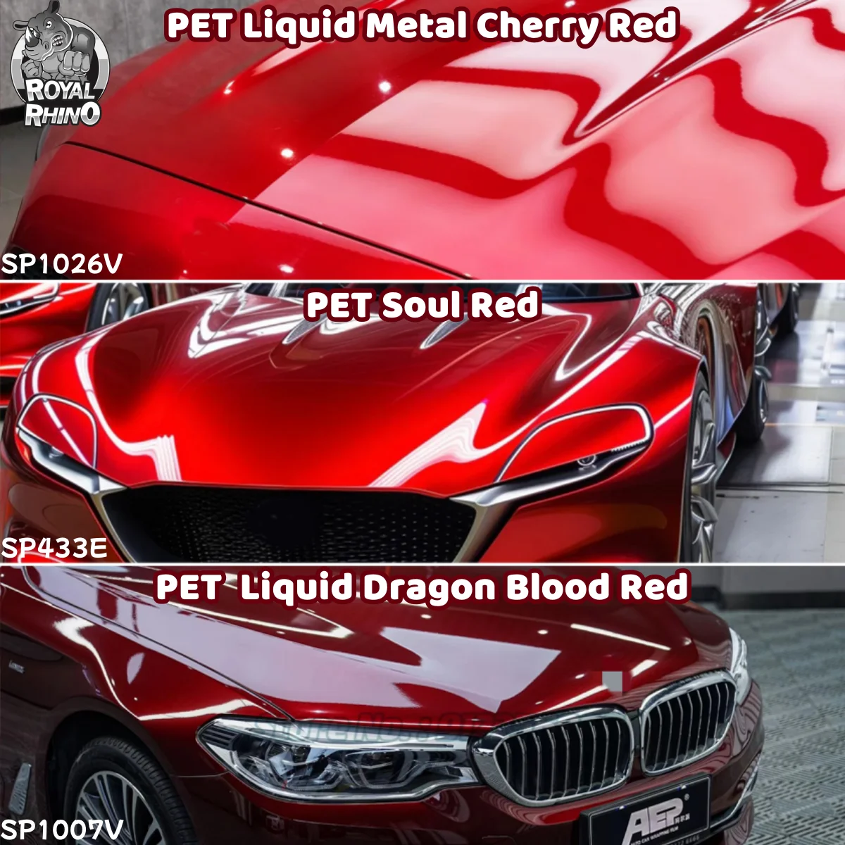 Gloss Color Dragon blood red/Cherry red Liquid Metal/Soul Red PET Car Body Decorative Vinyl Wrap PPF Paint Protection Film