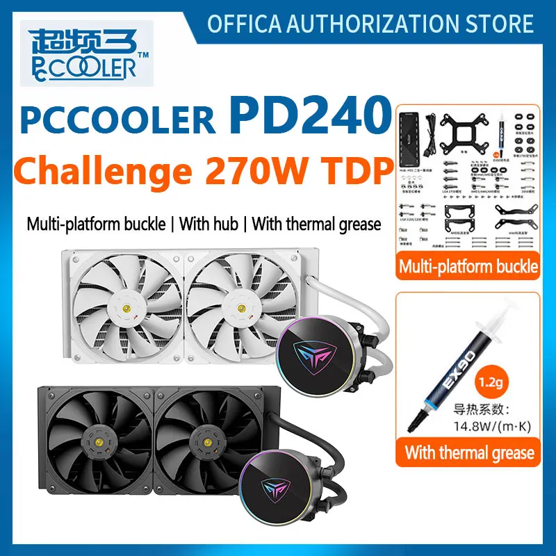 

Pccooler PD240 AIO cooler water cooling High performance booster fan ARGB cold head for LGA1700/1200/115X/2011/2066 AM5/AM4/AM3