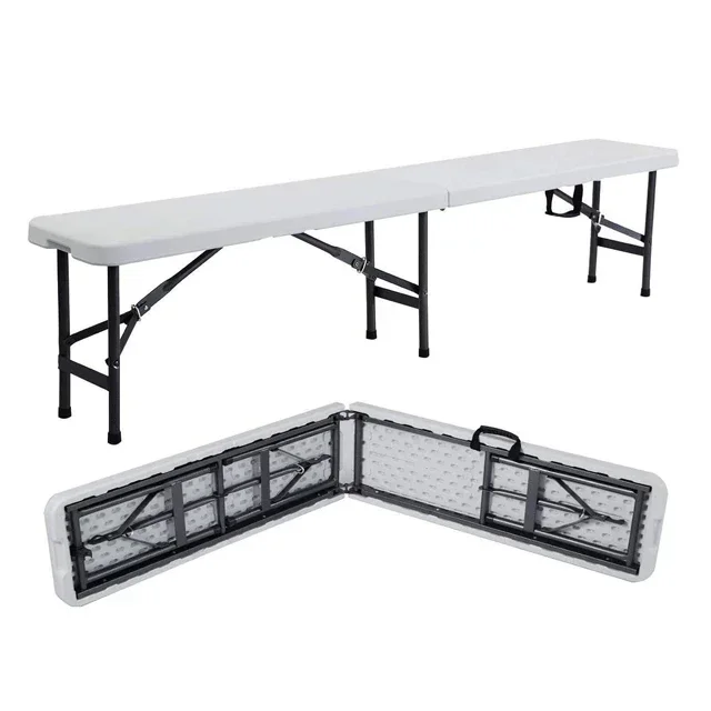 New Design Competitive Price 6ft White Plastic Folding Outdoor Garden Bench