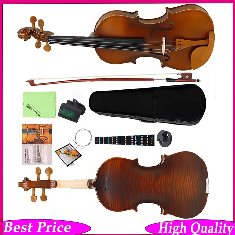 

Astonvilla AV-211 Acoustic Violin Set - 4/4 3/4 1/2 Sizes Fiddle String Instrument with Bow And Case for Beginner Students