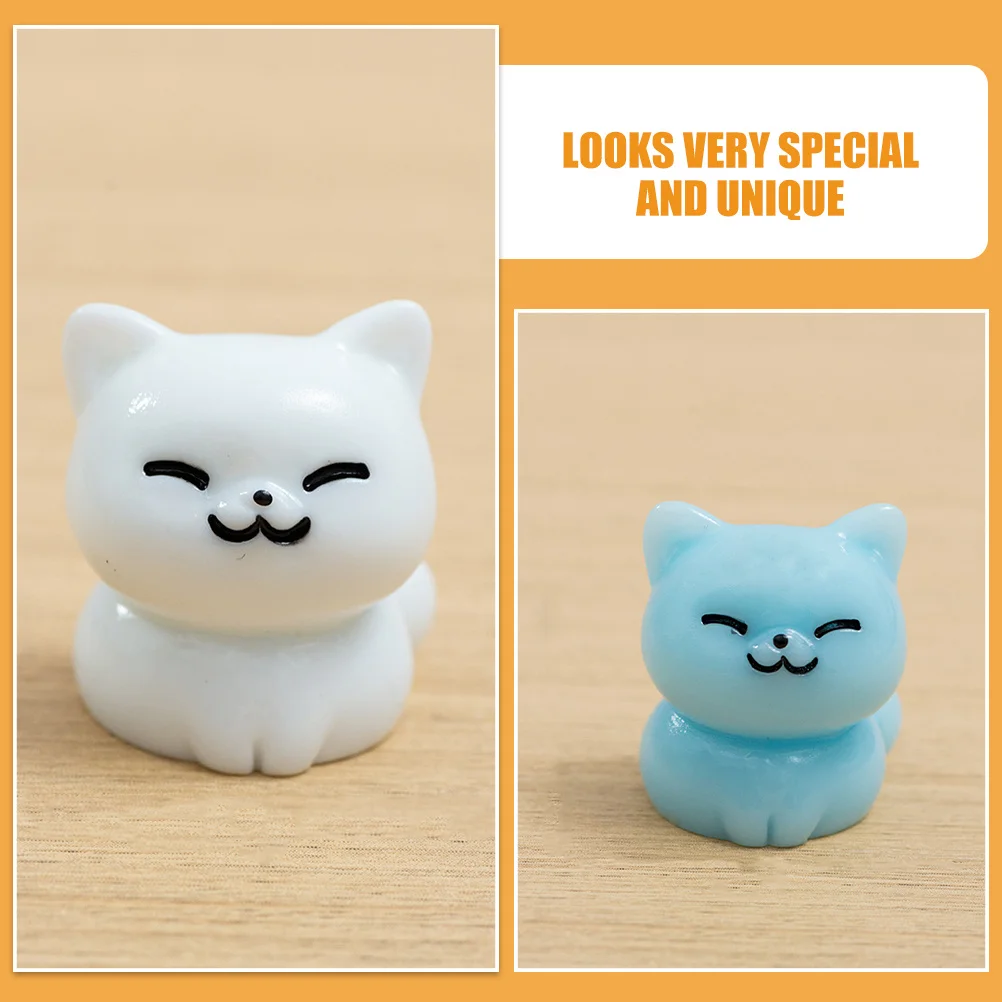 

10Pcs Adorable Animal Ornaments Resin Cat Figurines Portable Desktop Garden Decor Unique Design Animal Statue Garden Supplies