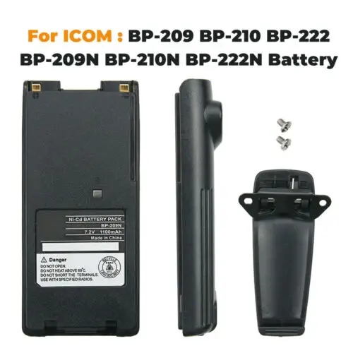 2pcs NEW 7.2v 1100mAh Ni-CD Battery Pack BP-209N for ICOM IC-A6 IC-A24 IC-F3GT IC-F21