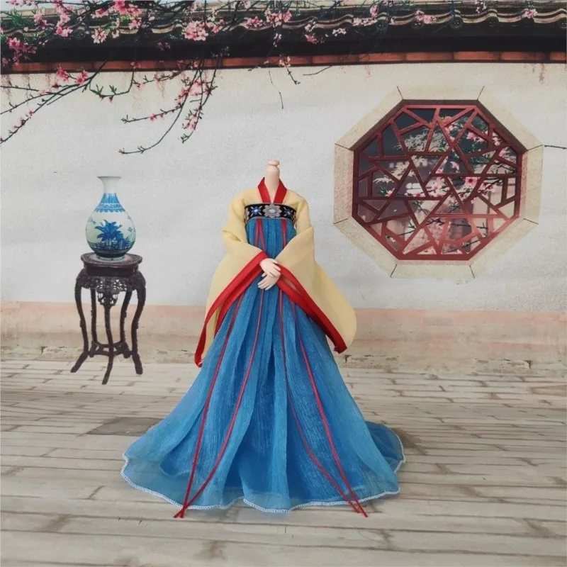 2025 New Ancient 30cm Doll Clothes Chinese Vintage Hanfu Dress Simple Chinese Vintage Doll Clothes Doll Accessories LI096