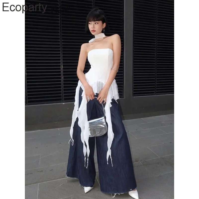 Summer Sexy Off-Shoulder Lace Women Crop Top 2025 Casual Strapless Halter Streetwear Fashion Club Party Lady Tank Top
