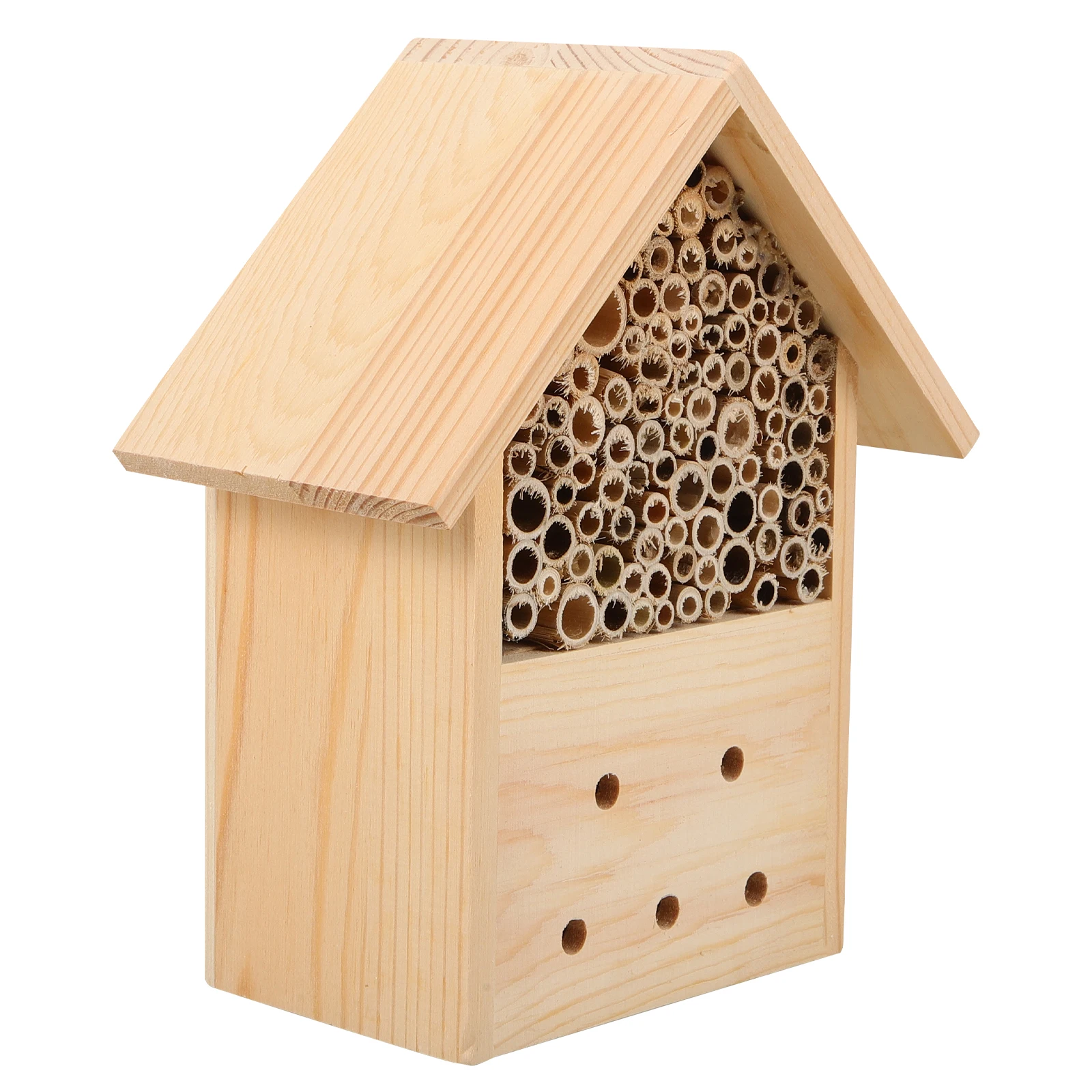 

Wooden Beehive 22x6x24 5cm Natural Color Creative Bee Nest for Garden Hanging Carpenter Bee House Pollinator Habitat Outdoor