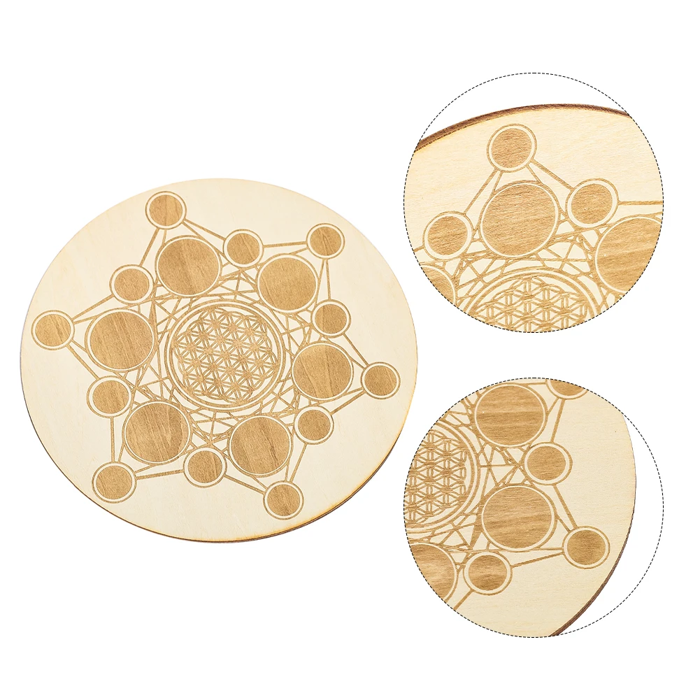 Tablero de péndulo de adivinación de madera, estrella de David, flor de la vida, energía Carven, placa, meditación metafísica, tablero de mensajes,
