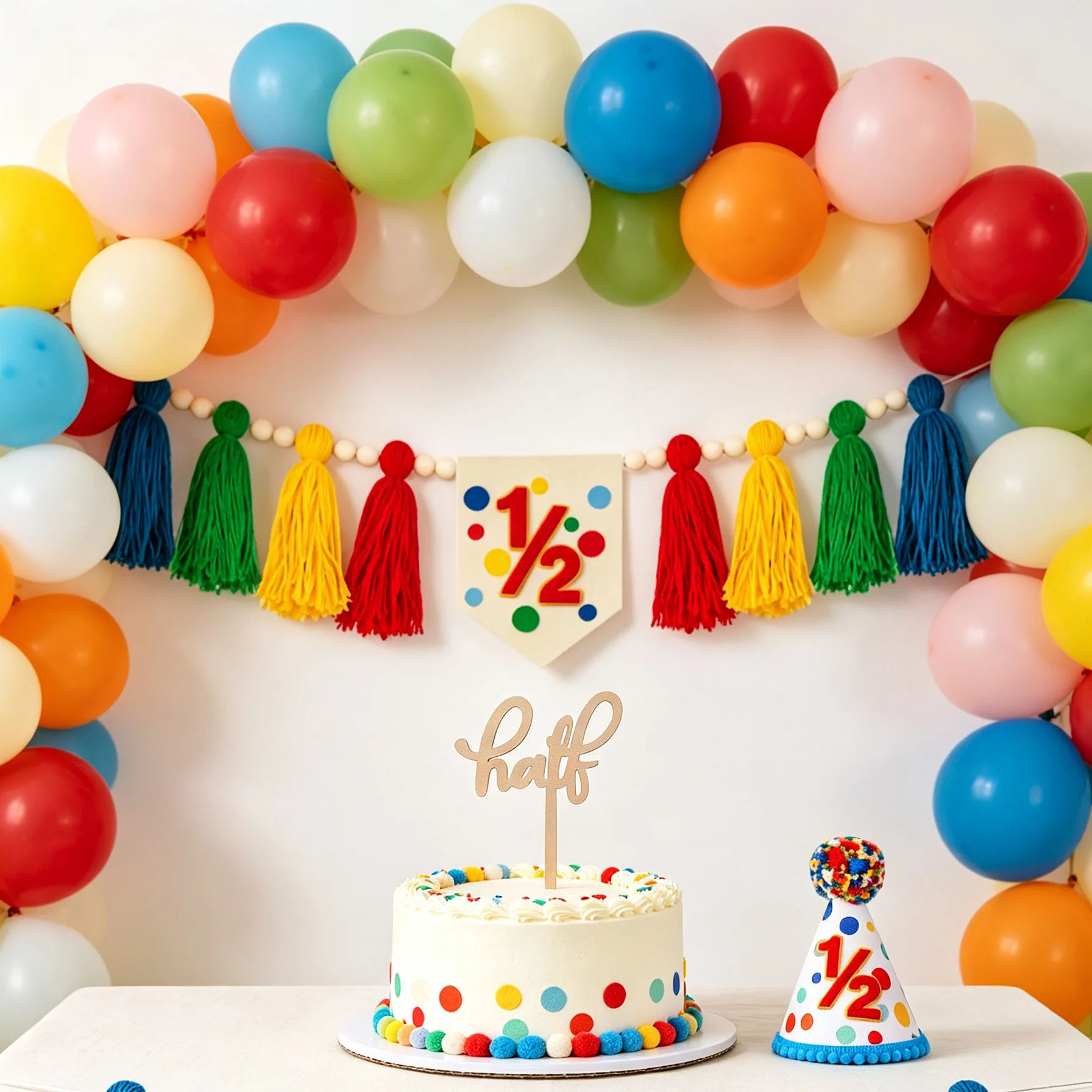 1/2 Rainbow Birthday High Chair Banner for Girl, Half Birthday Decoration Baby Boy 6 Month Party Supply Birthday Gift