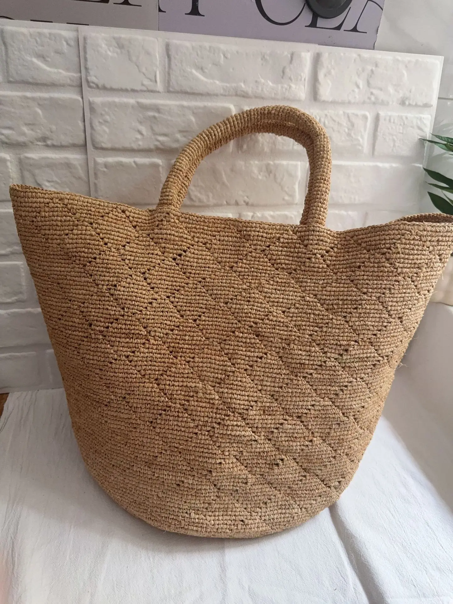 Fashion Style Ins Crochet Hand - Crochet Bag Raffia ulasan dan harga