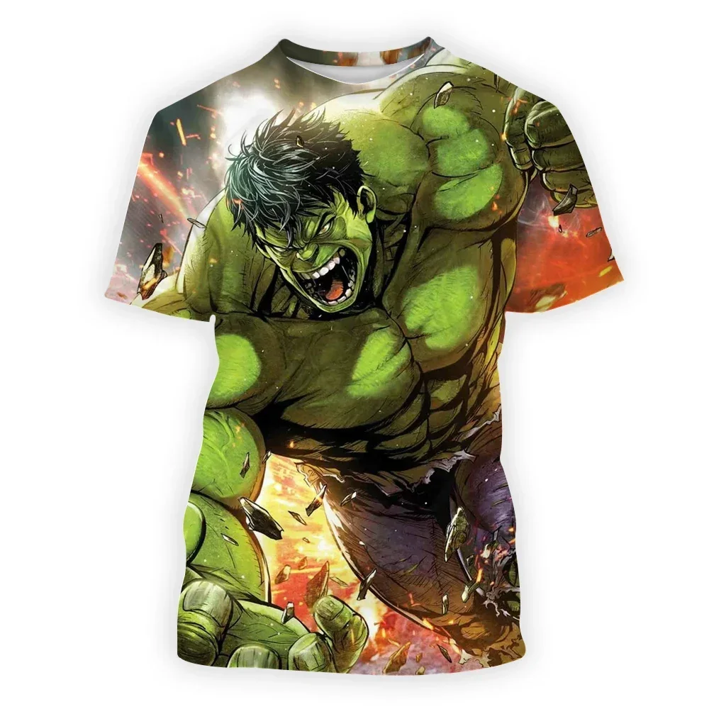 Marvel T-shirt Kids Hulk Superhero 3d T-shirt Male Female Summer Short Sleeve Top T-shirt Female Anime Unisex T-shirt