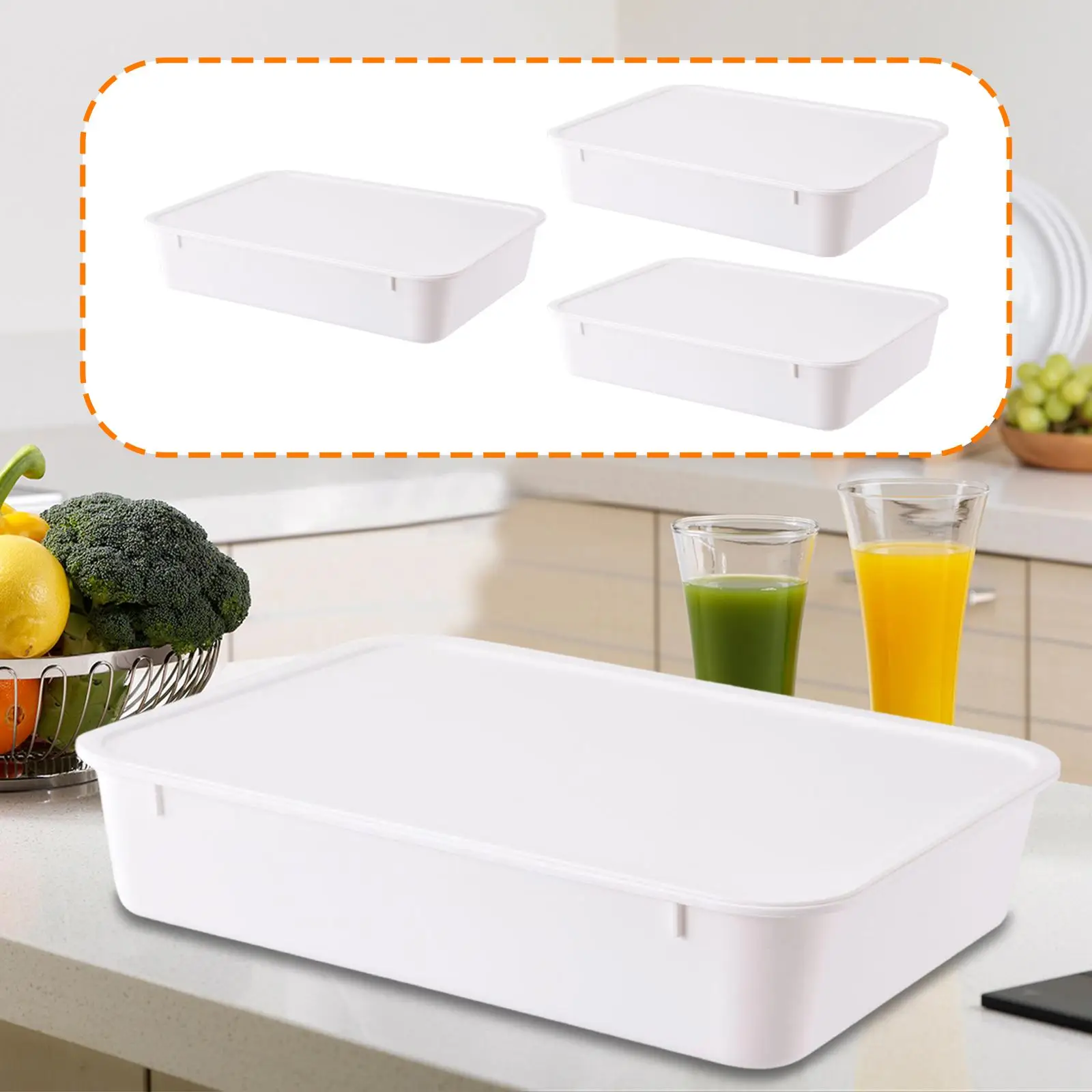 Pizza Dough Proofer Box with Lid Stackable ABS Bread Storage Tray Easy Clean for Fruits Vegetables and Baking Ingredients