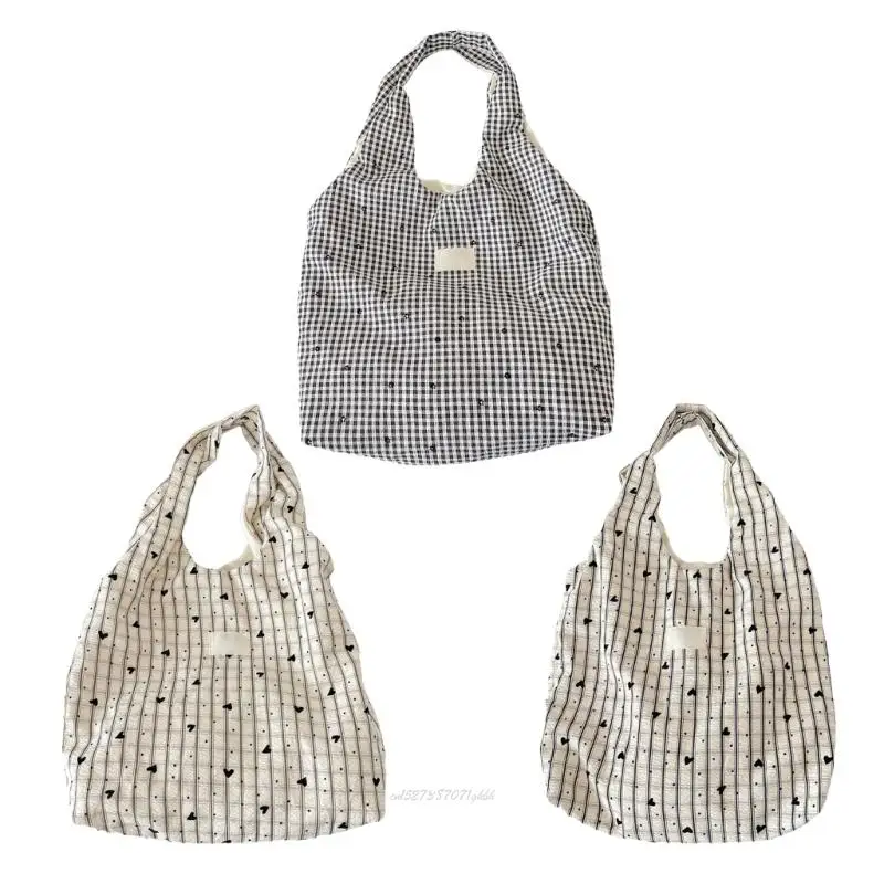 

X5XA Stylish Checkered Heart Print Shoulder Bag For Women Casual Commuters Bag Underarm Bag With Spacious Interior