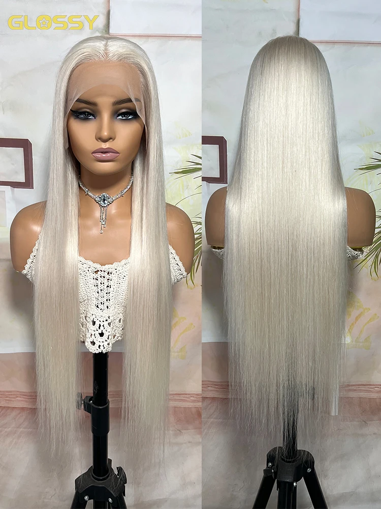 White Grey Straight Lace Front Wigs Human Hair Accessories For Women 13x4 Transparent Brazilian Color Wigs On Sale Free Shipping