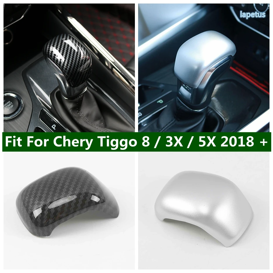 

Transmission Gear Shift Head Knob Lever Handle Cover Trim For Chery Tiggo 8 / 3X / 5X 2018 - 2021 Carbon Fiber Car Accessories