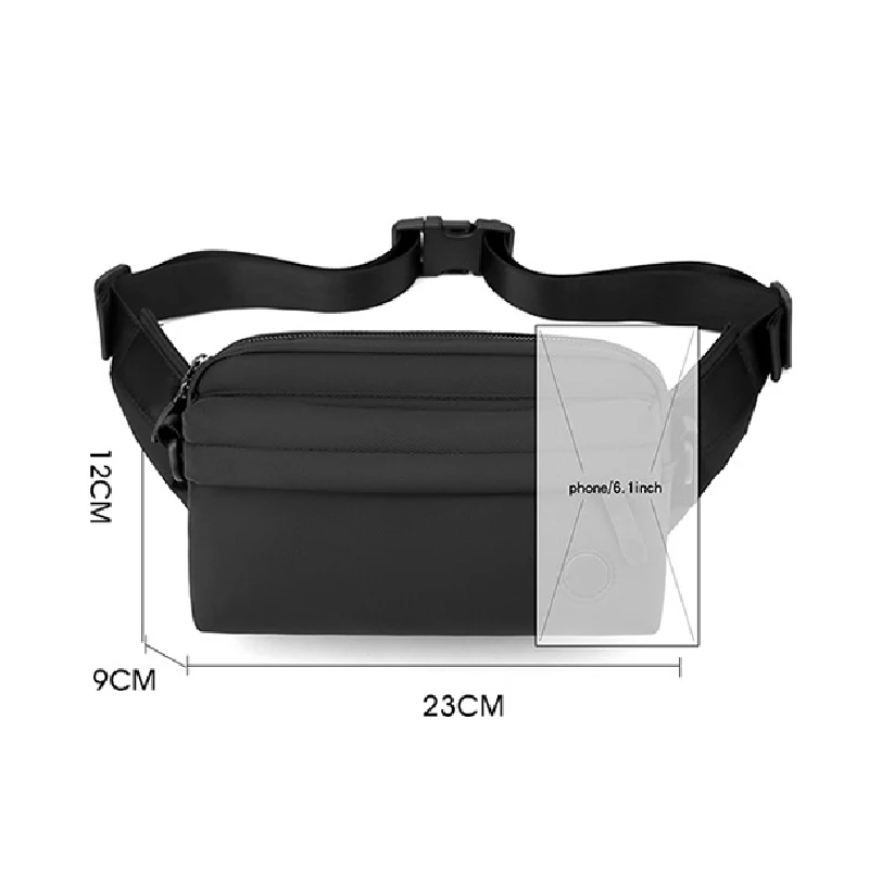 Fashion Solid Color Men's Waist Bags 2023 Travel Storage Fanny Packs High Quality Nylon Unisex Chest Pack Sport Business Pocket