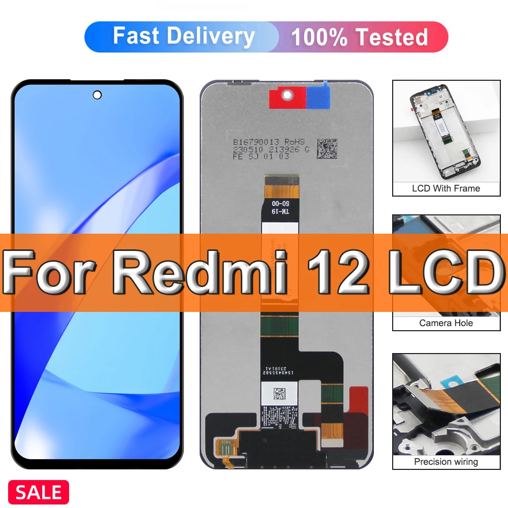 

Screen For Xiaomi Redmi 12 23053RN02A LCD Display Touch Screen Digitizer Assembly Replacement For Redmi12 Display Screen