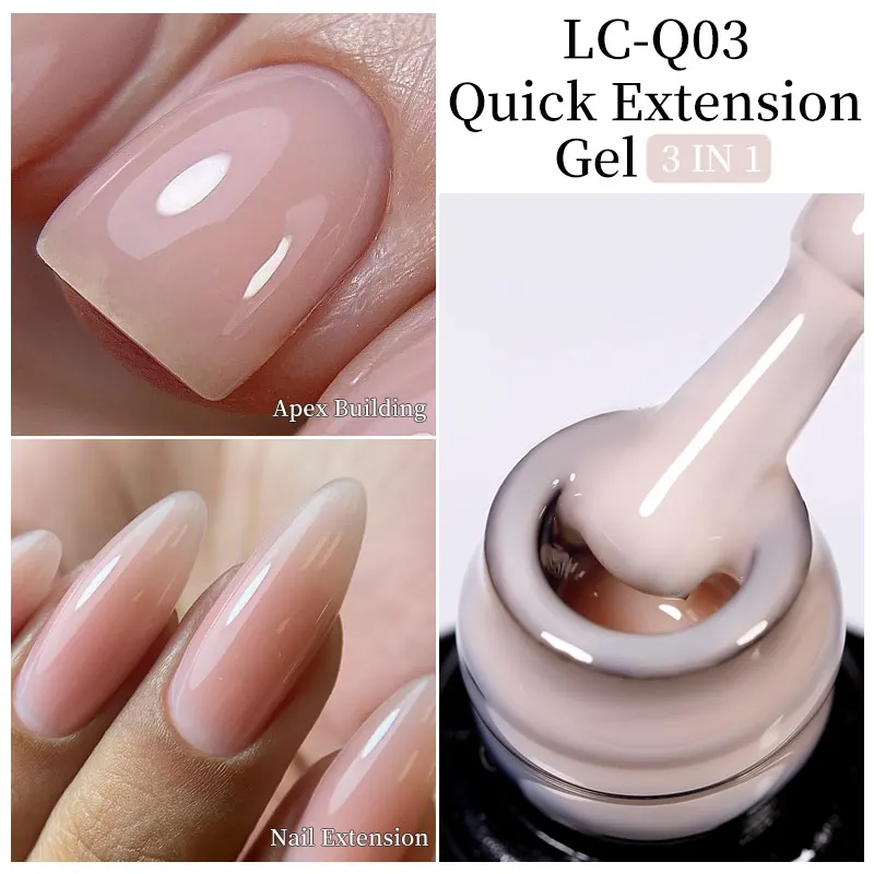 LILYCUTE-Gel de extensión rápida para uñas, esmalte semipermanente acrílico blanco transparente, esmalte de uñas, Gel UV para construcción, 7ML