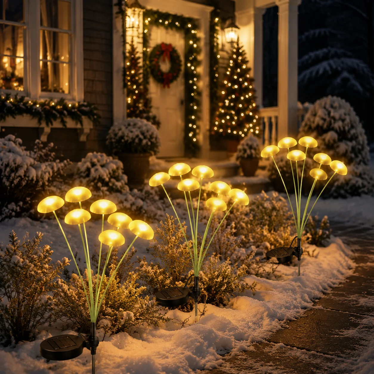 Outdoor Solar Garden Lights LED Mushroom Pathway Lights Waterproof Lawn Decor Lights for Patio Yard Landscape