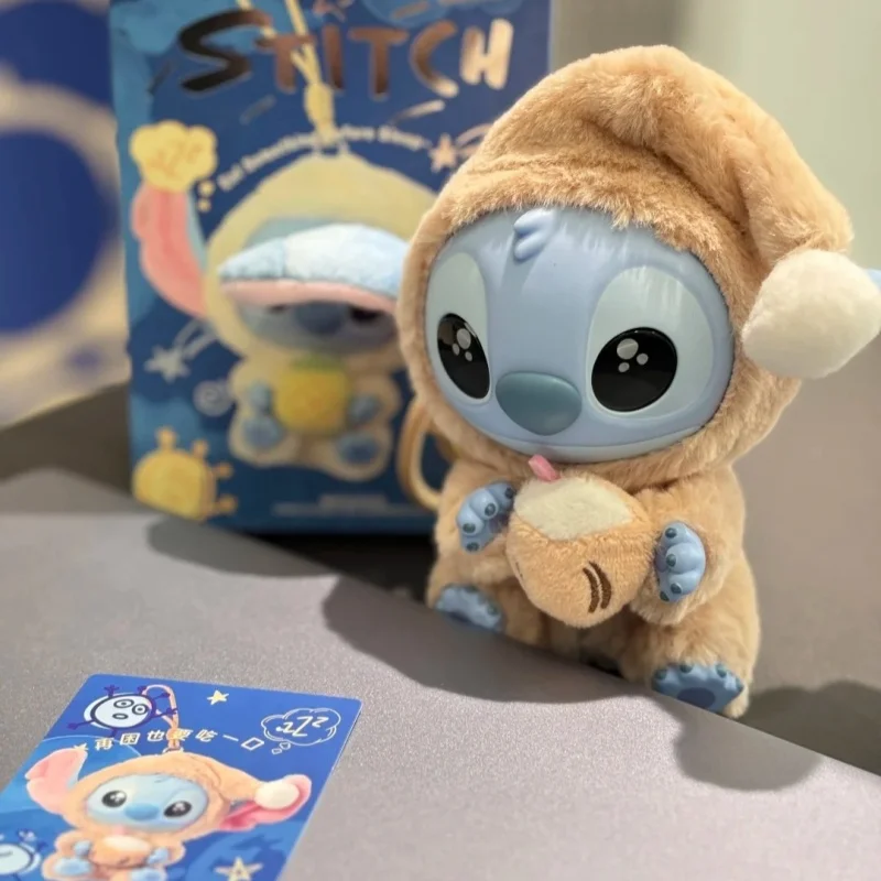 Disney Stitch Eat Algo Antes del Dormir serie caja ciega muñeca de juguete figura de Anime adornos de muñeca de punto juguete para regalo sorpresa