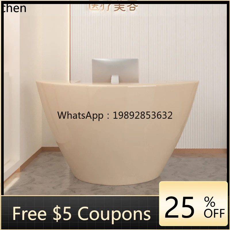 

beauty salon checkout page simple modern hotel health shop special-shaped company reception desk